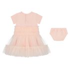 Baby Girls Pink Logo Tulle Dress Set, 2, hi-res