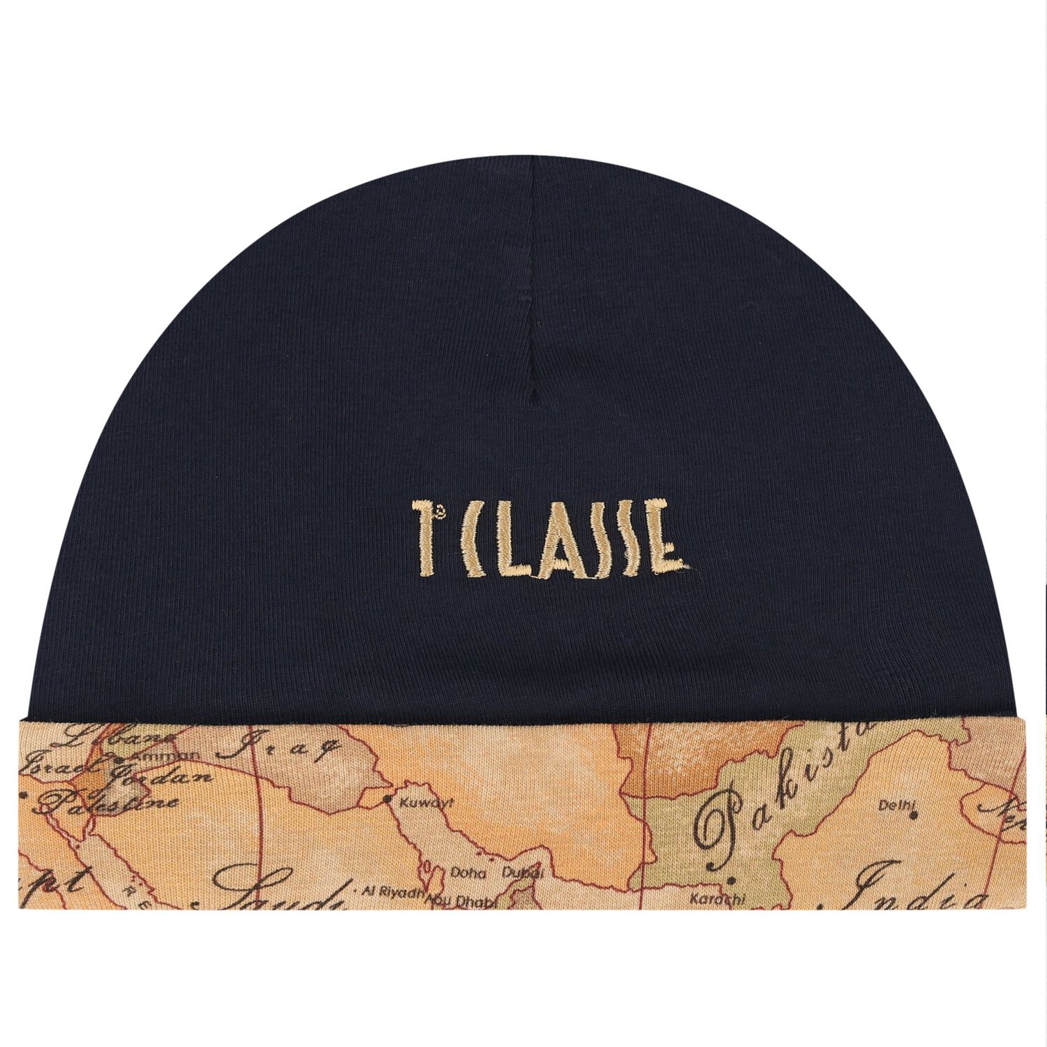 Navy blue & Beige Geo Map Babygrow Set, 2, hi-res