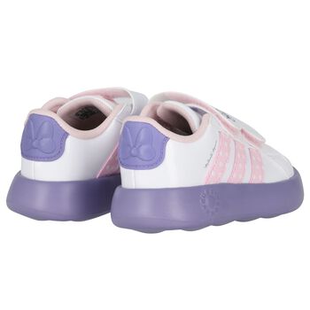 Girls White & Purple Minnie Mouse Disney Grand Court Trainers