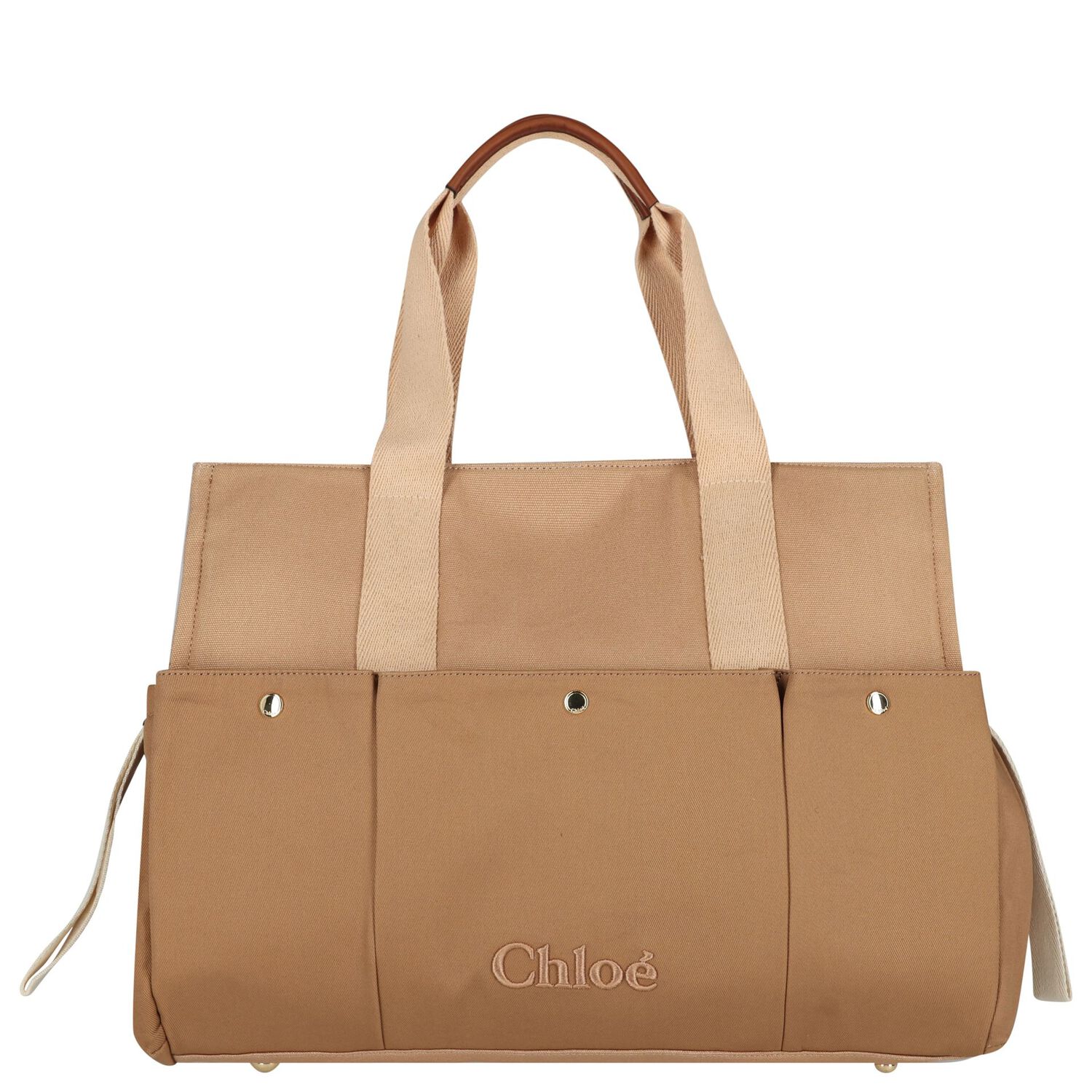 Beige Canvas Baby Changing Bag, 1, hi-res