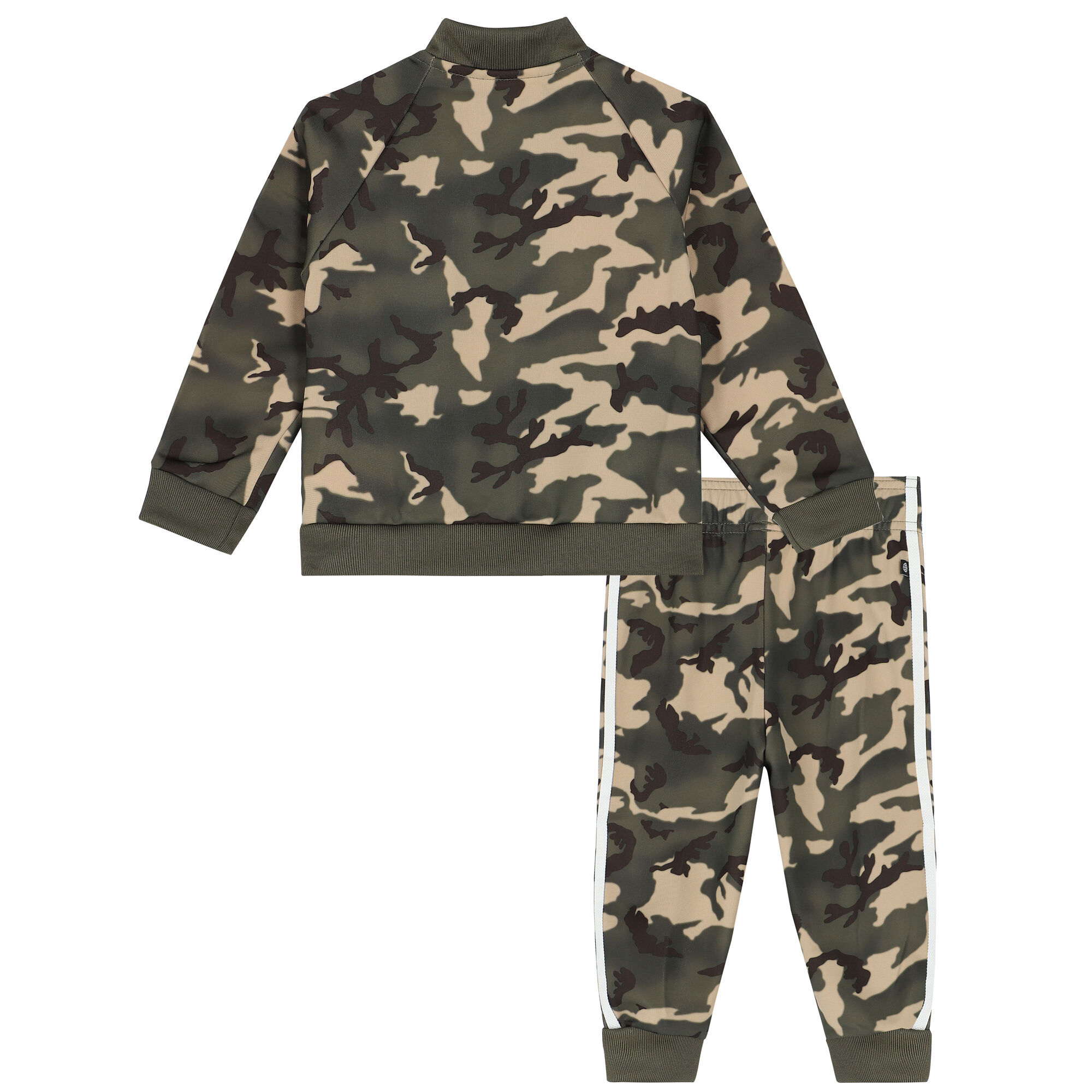Adidas Kids Khaki Green Camouflaged Logo Tracksuit Junior Couture USA