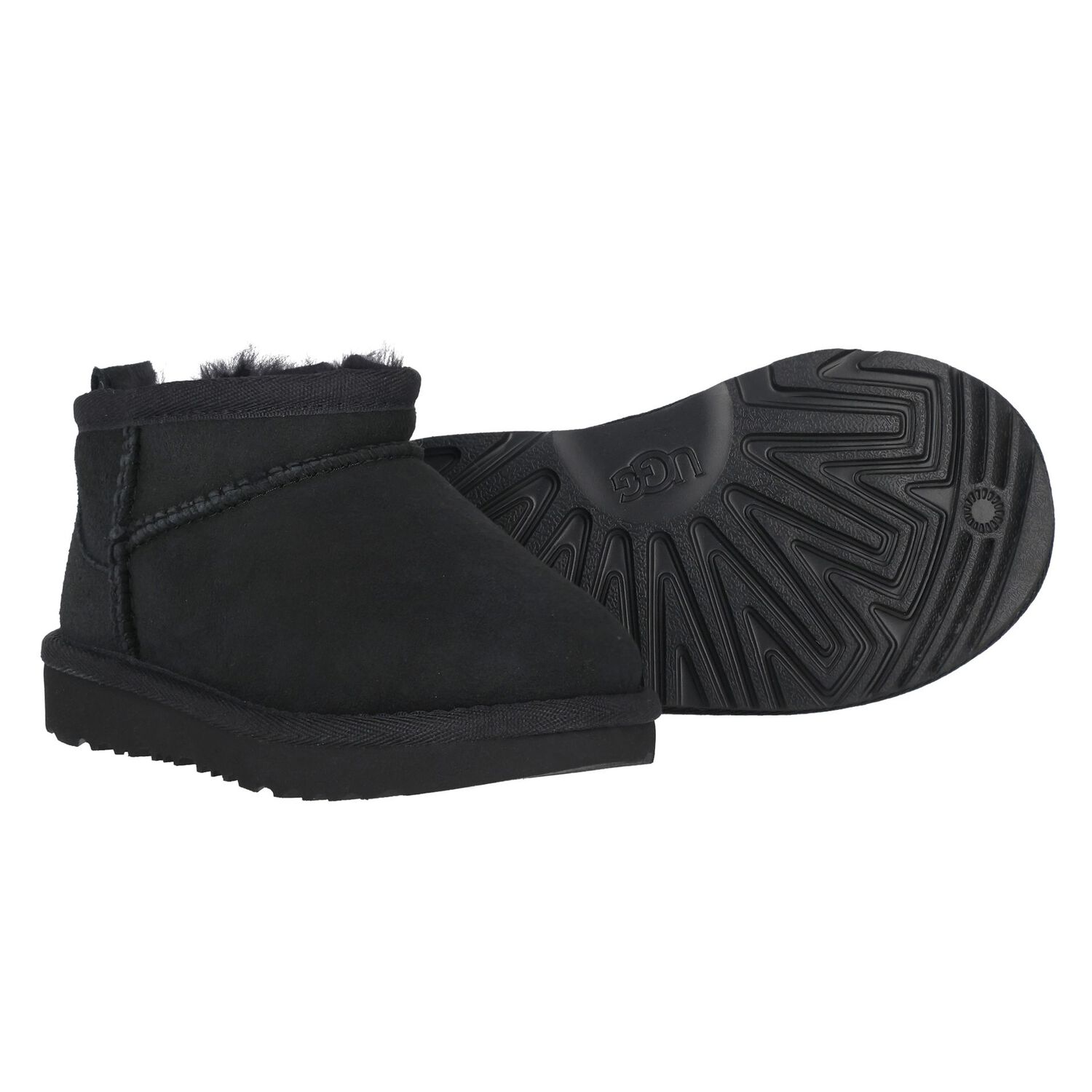 Younger Black Classic Ultra Mini Suede Boots, 3, hi-res