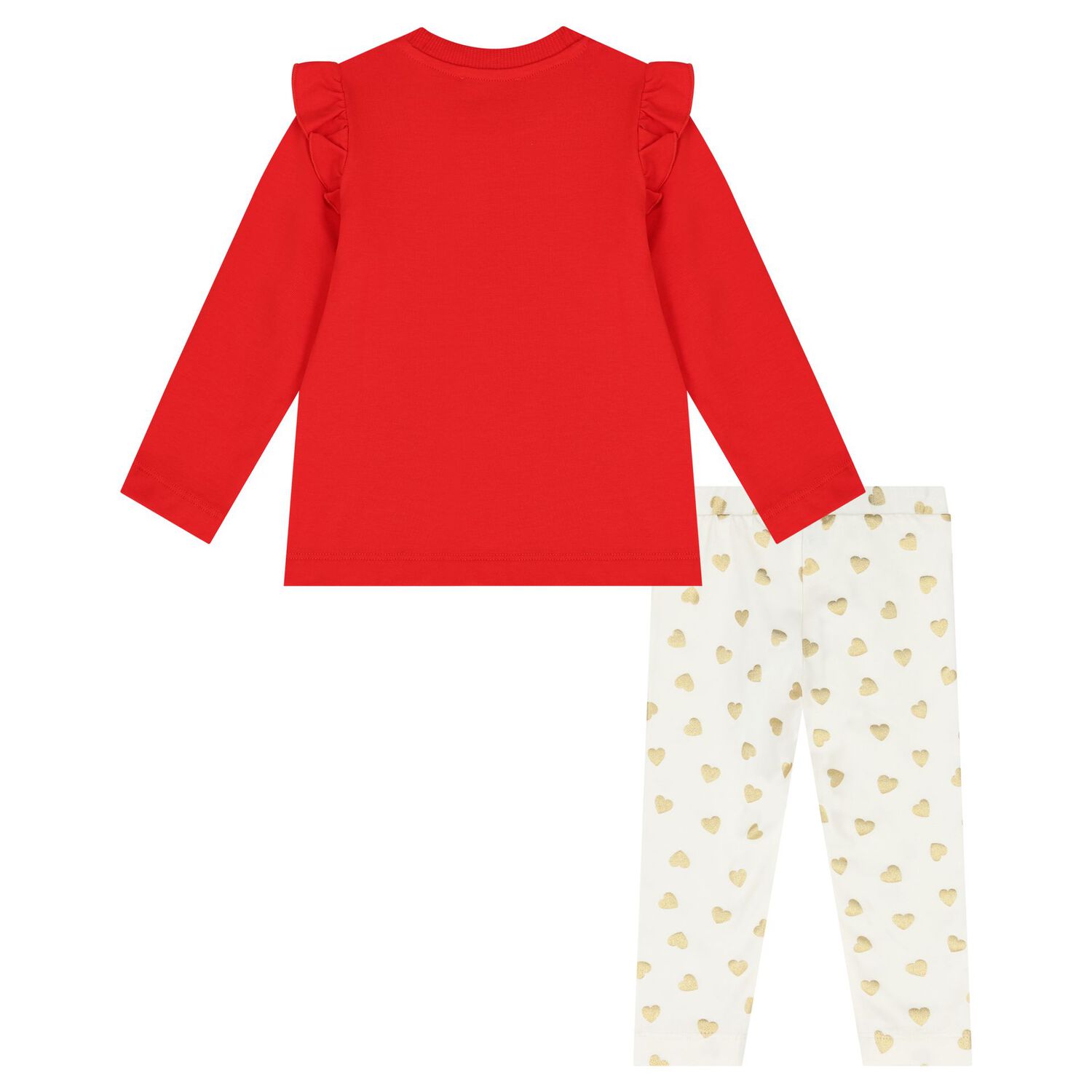 Younger Girls Red & Ivory Teddy Bear Logo Leggings Set, 1, hi-res image number null