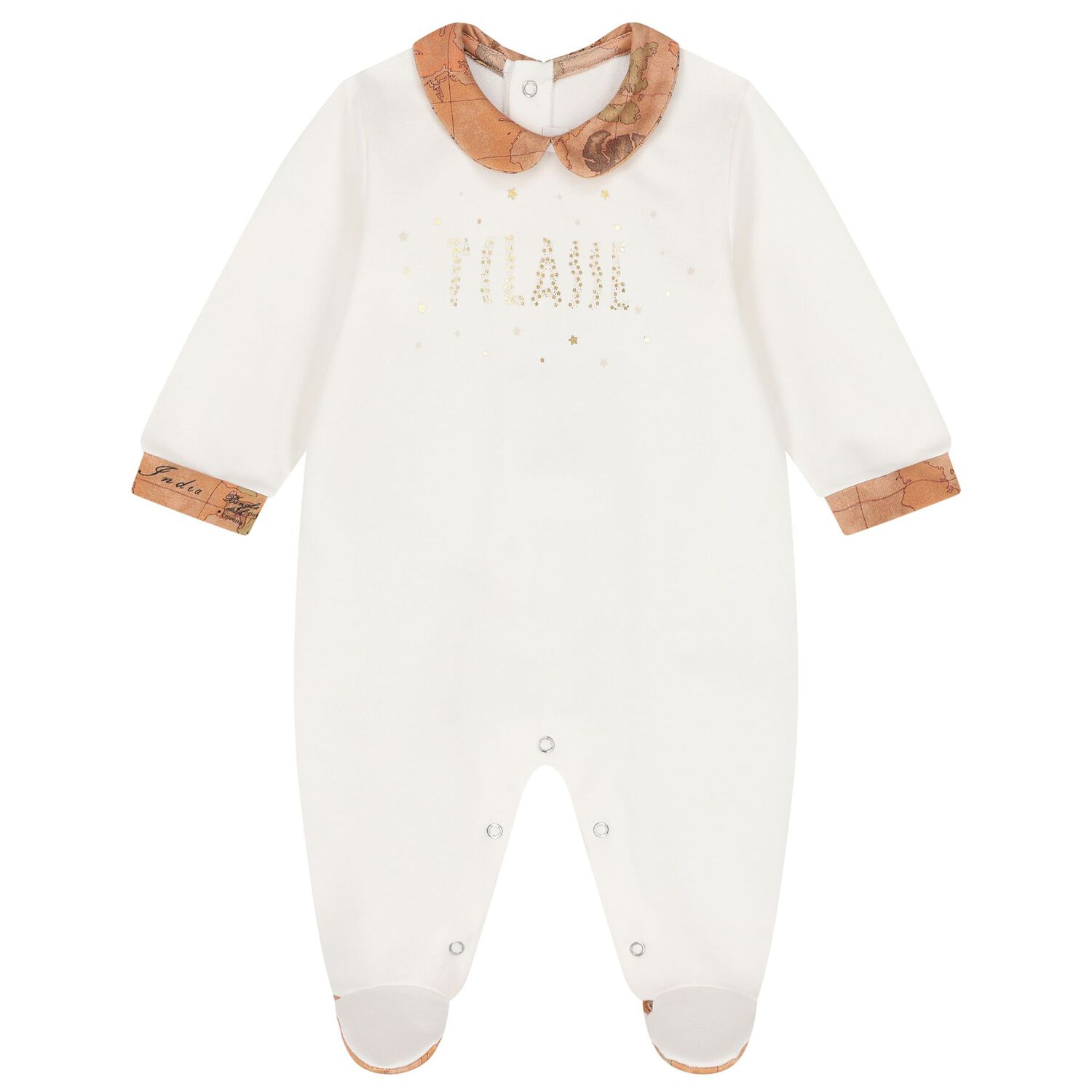 Ivory & Beige Geo Map Babygrow Gift Set , 3, hi-res image number null