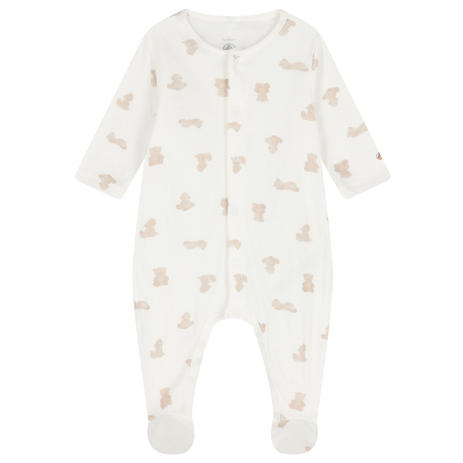 Ivory & Beige Teddy Bear Babygrow, 1, hi-res