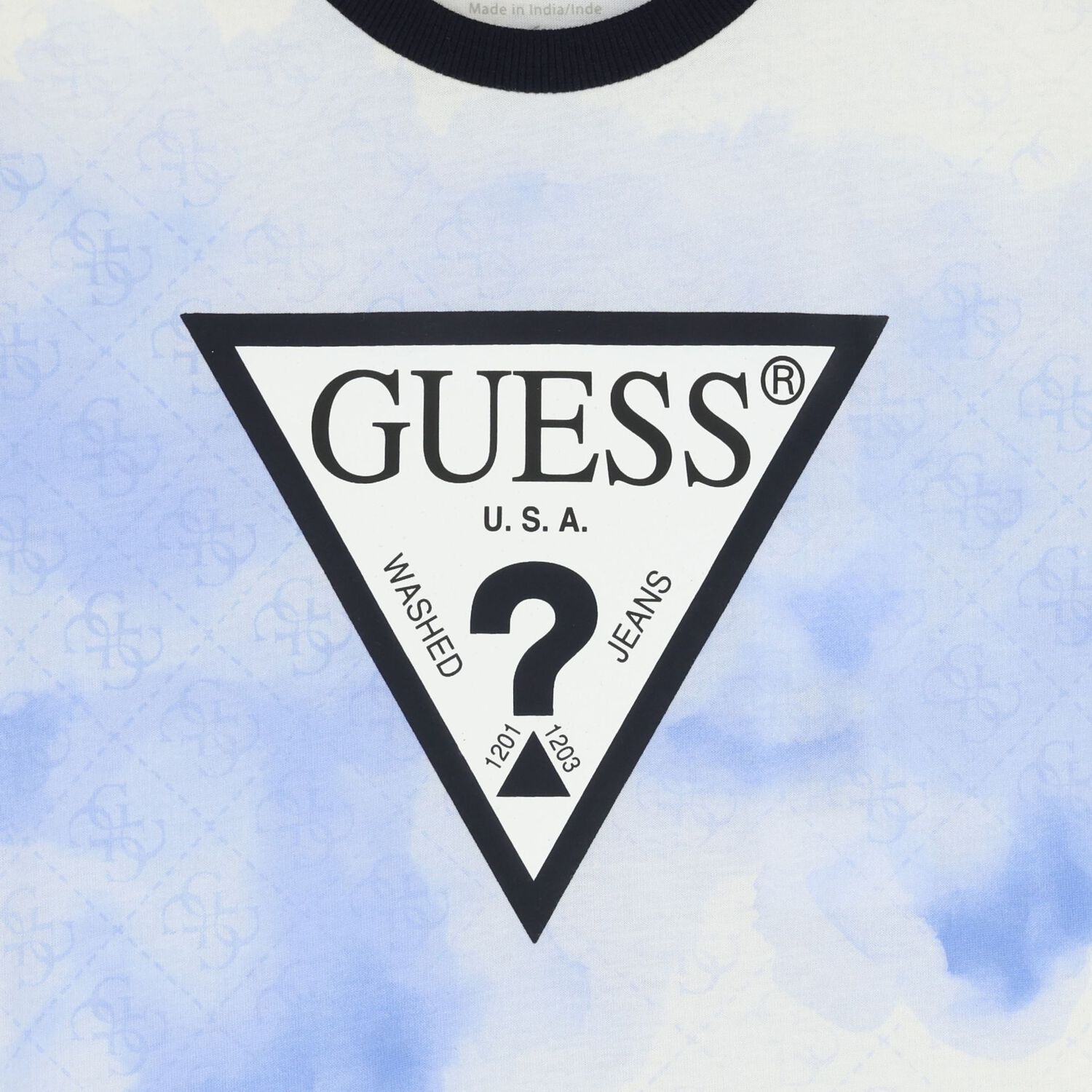 تشيرت بالشعار باللونين الازرق و الابيض للاولاد, 4, hi-res