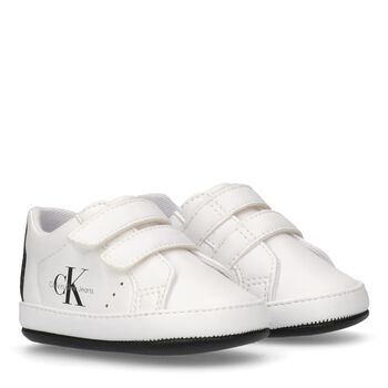 White Logo Baby Pre Walker Shoes