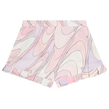 Girls Pink & White Iride Shorts