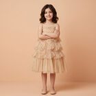 Girls Gold Ruffled Tulle Dress, 1, hi-res