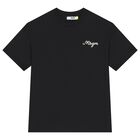 Boys Black Logo T-Shirt, 2, hi-res