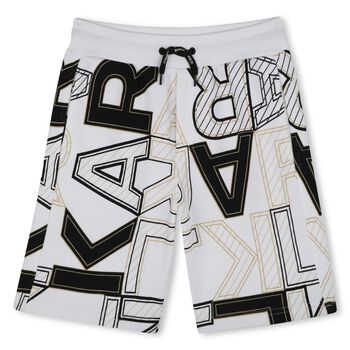 Boys White Logo Shorts