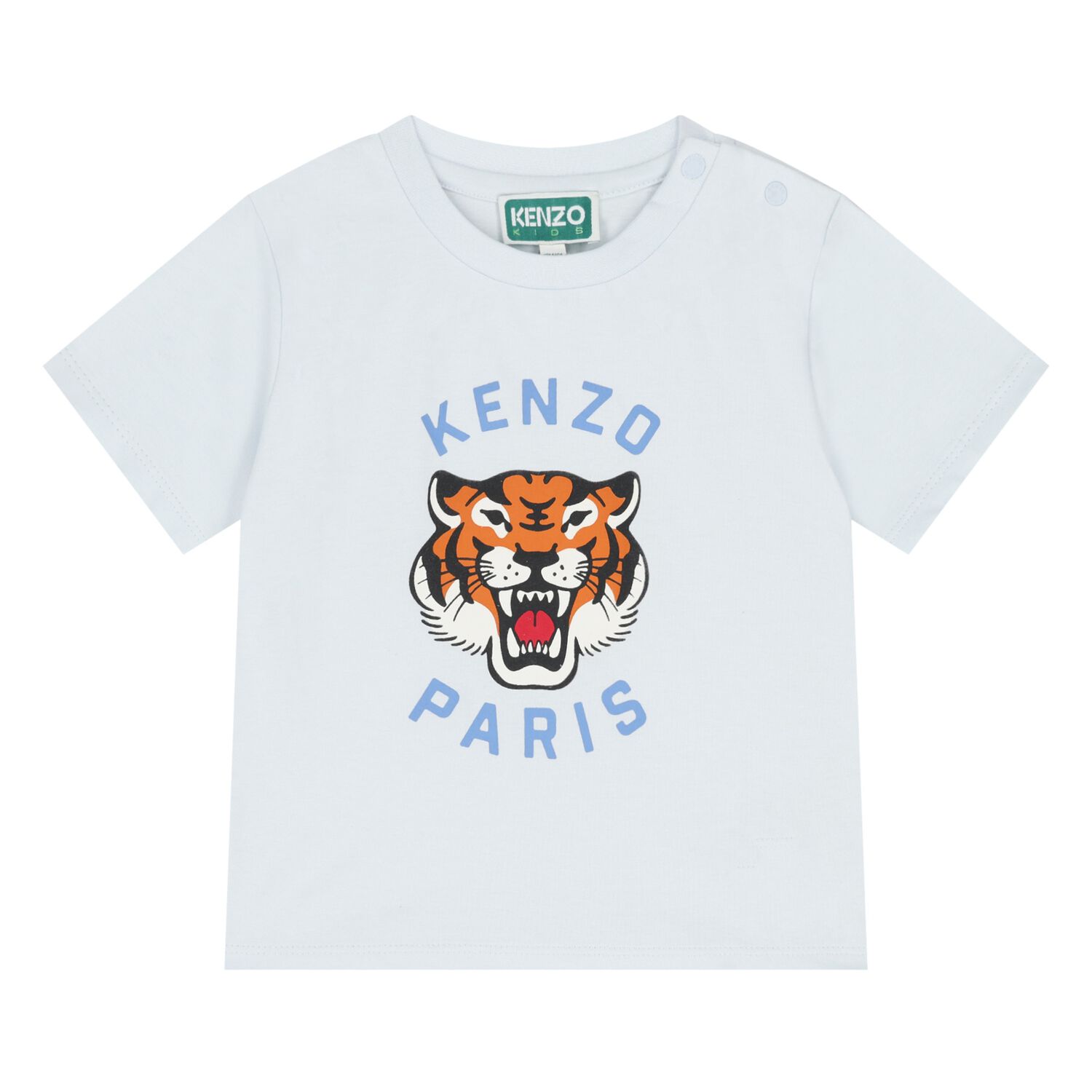 Younger Boys Blue Tiger Logo T-Shirt, 1, hi-res