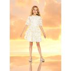 Girls Ivory & Yellow Floral Dress, 1, hi-res