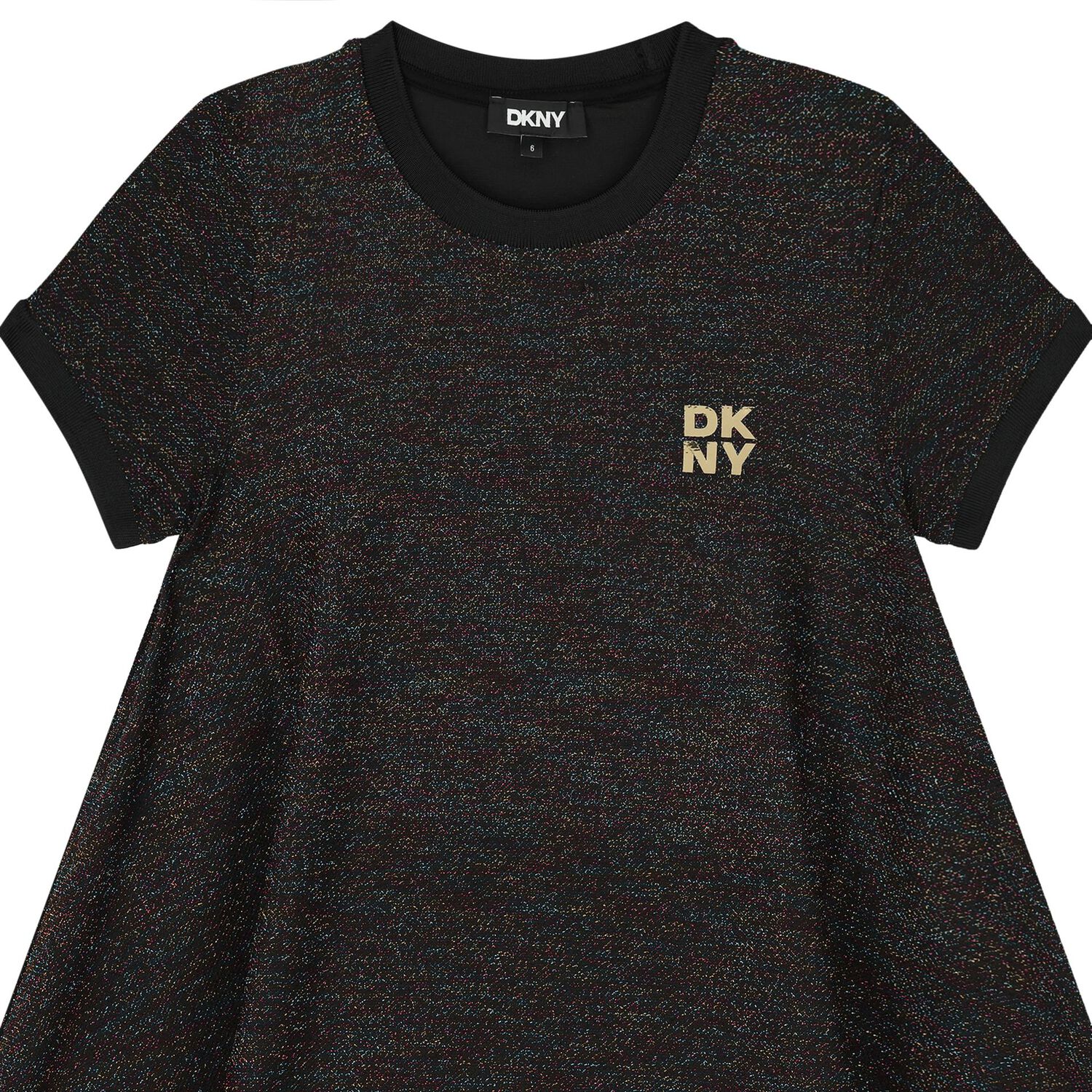 Girls Black Logo Dress, 1, hi-res