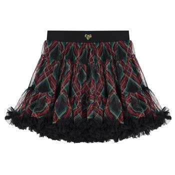 Girls Red & Green Tartan Pixie Skirt