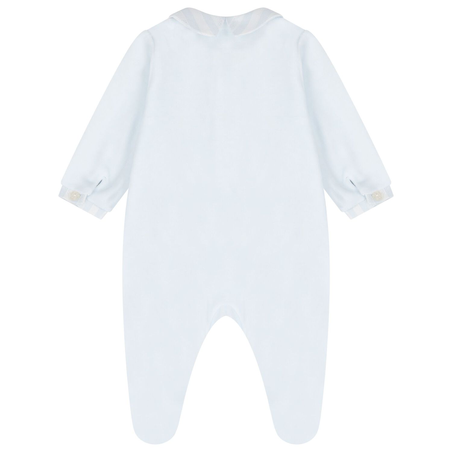 Blue Velour Sheep Babygrow, 3, hi-res