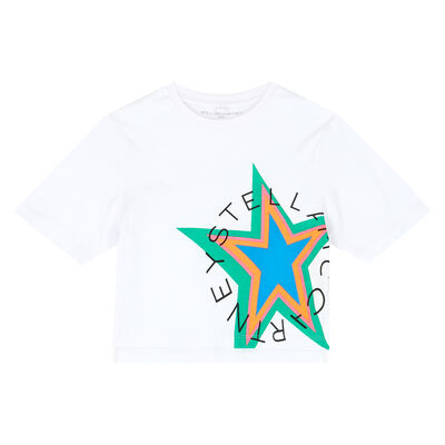 Girls White Star Logo T-Shirt