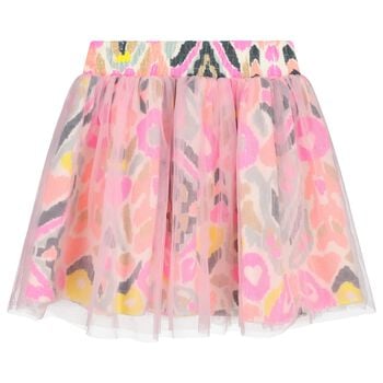 Girls Pink Abstract Skirt