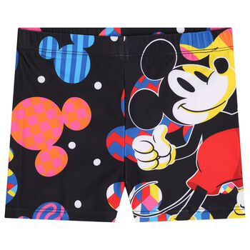 Boys Black Mickey Mouse Disney Swim Shorts