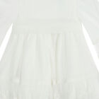 Younger Girls Ivory Embroidered Tulle Dress, 1, hi-res