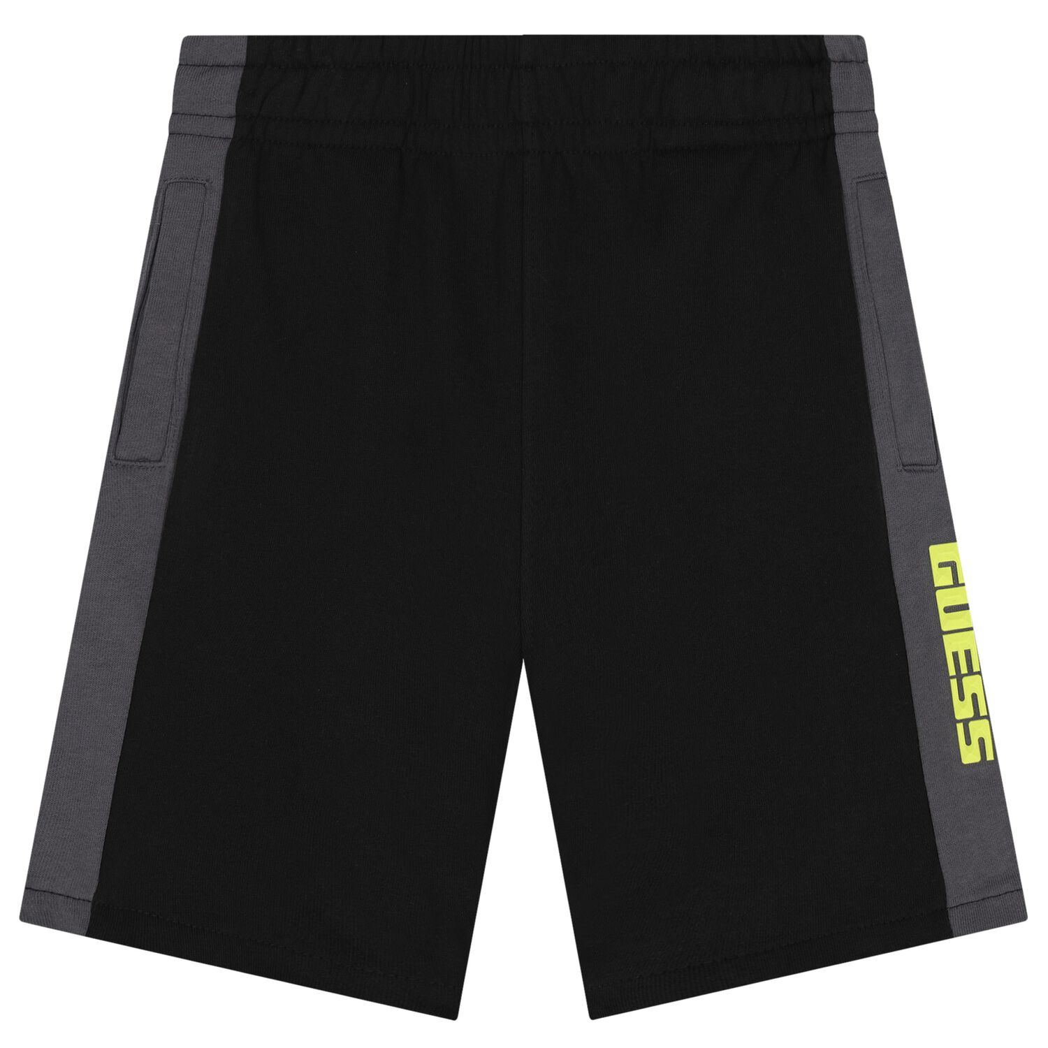 Boys Black Logo Shorts, 1, hi-res