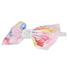 Girls Pink Logo Bow Headband, 1, hi-res