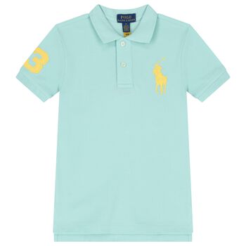 Boys Turquoise Blue Logo Polo Shirt