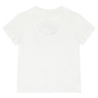 Girls White Cotton T-Shirt, 2, hi-res