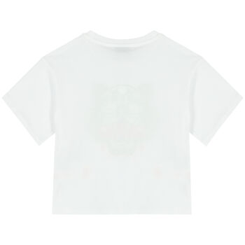 Girls White Tiger Logo T-Shirt