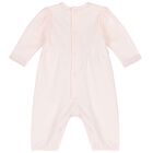 Baby Girls Pink Embroidered Romper Set, 1, hi-res