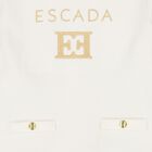 Younger Girls Ivory & Gold Logo Dress, 1, hi-res