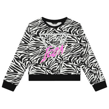 Girls Black & White Logo Sweatshirt