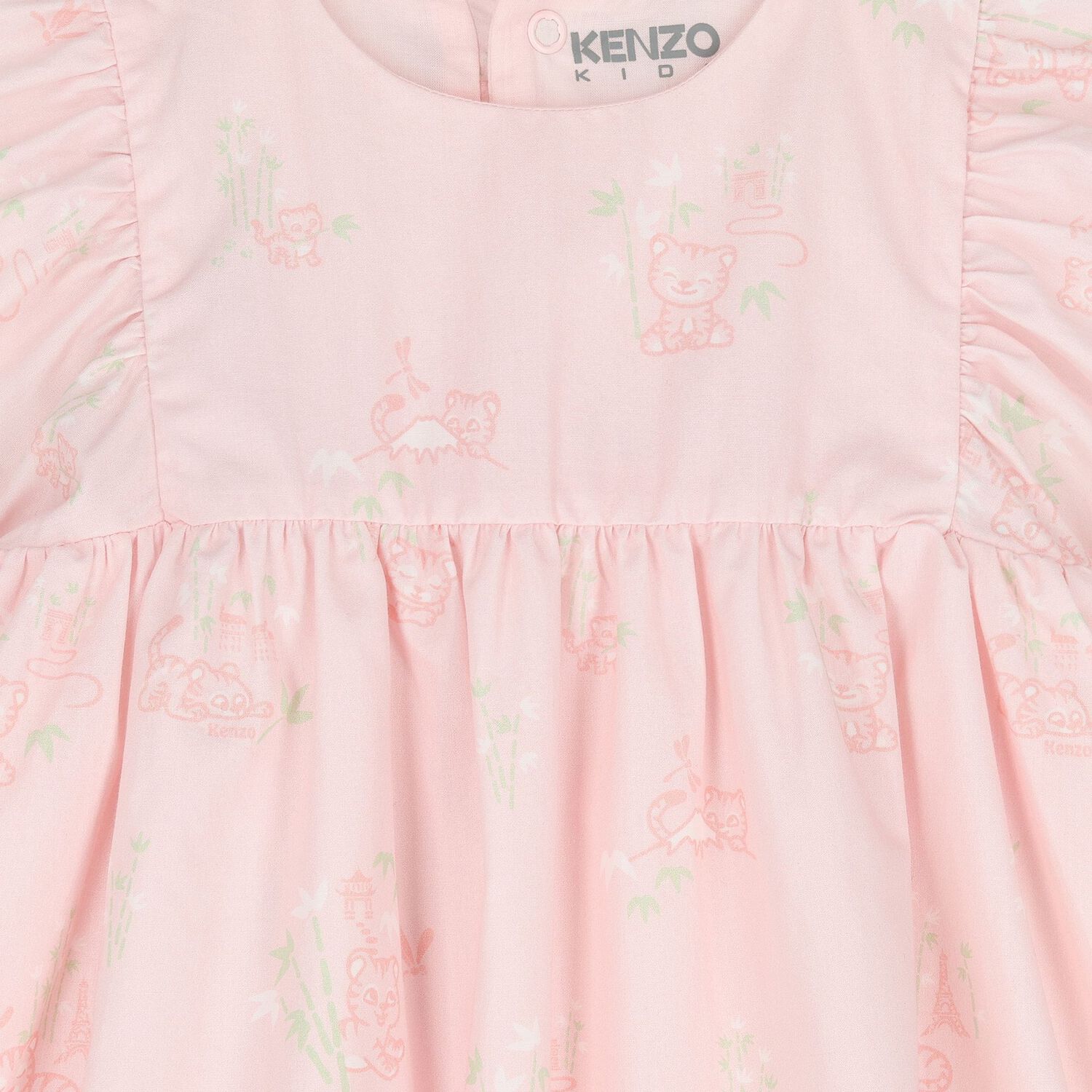 Younger Girls Pink Tiger Dress Set, 1, hi-res