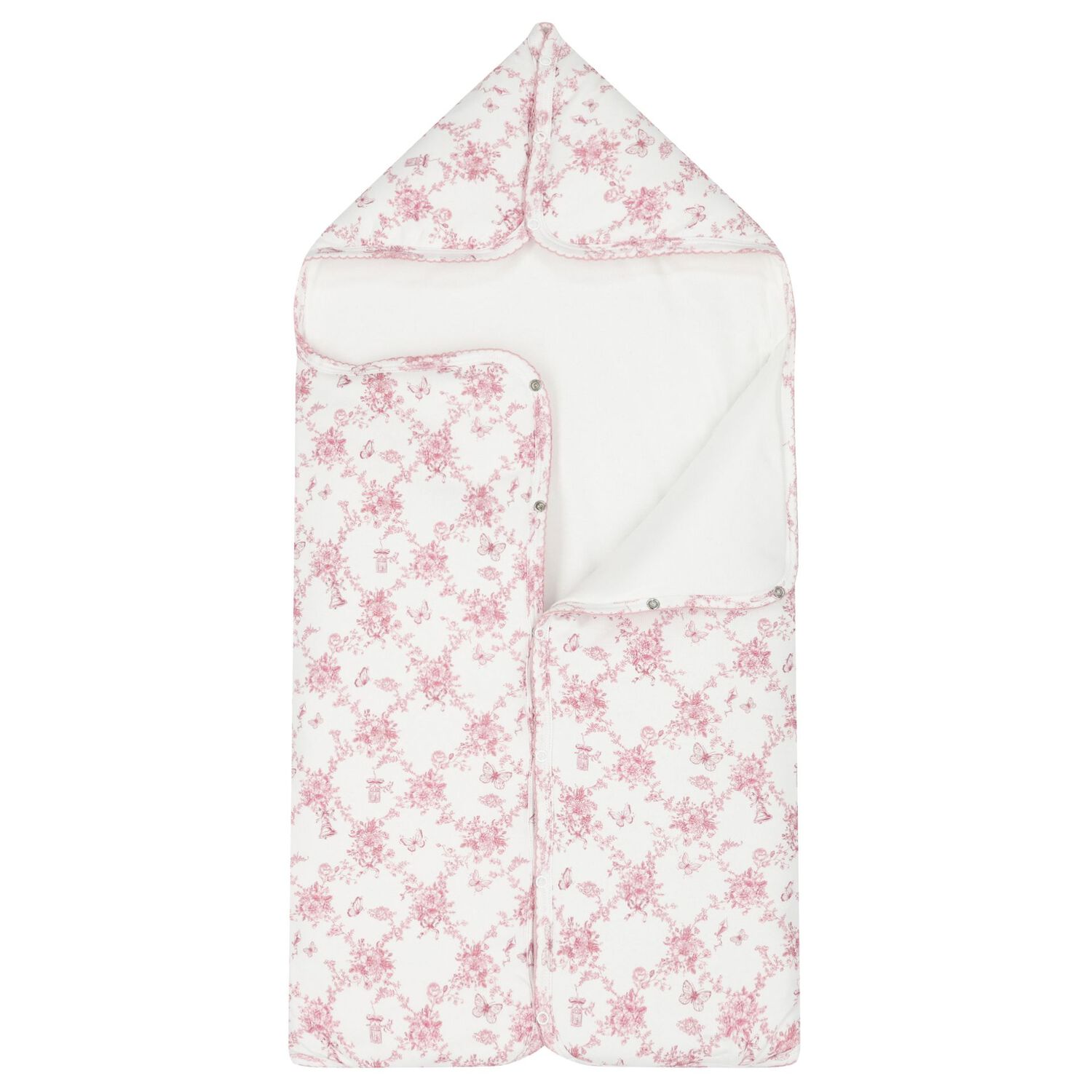 Baby Girls White & Pink Floral & Butterflies Nest, 1, hi-res image number null