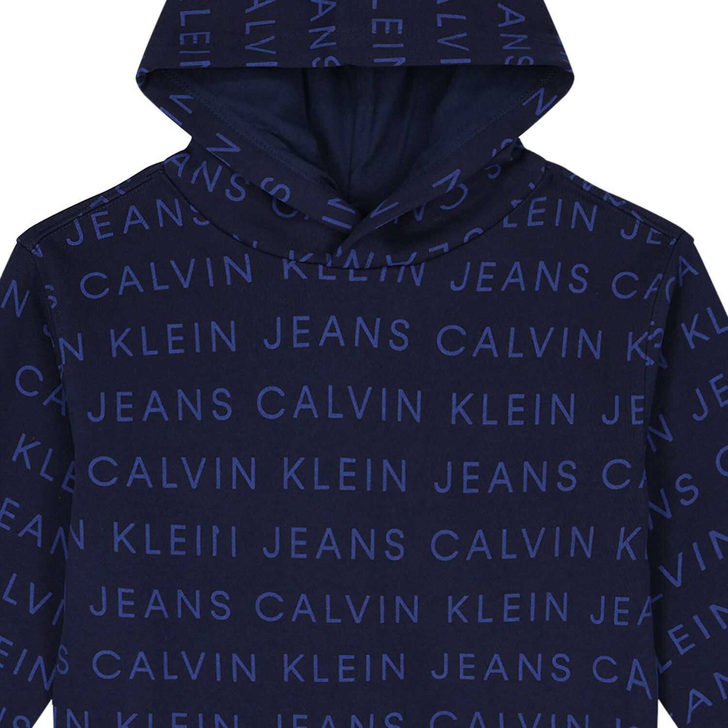 Boys Navy Blue Logo Hooded Top, 1, hi-res image number null
