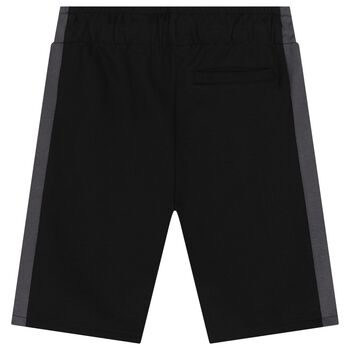 Boys Black & Grey Logo Shorts