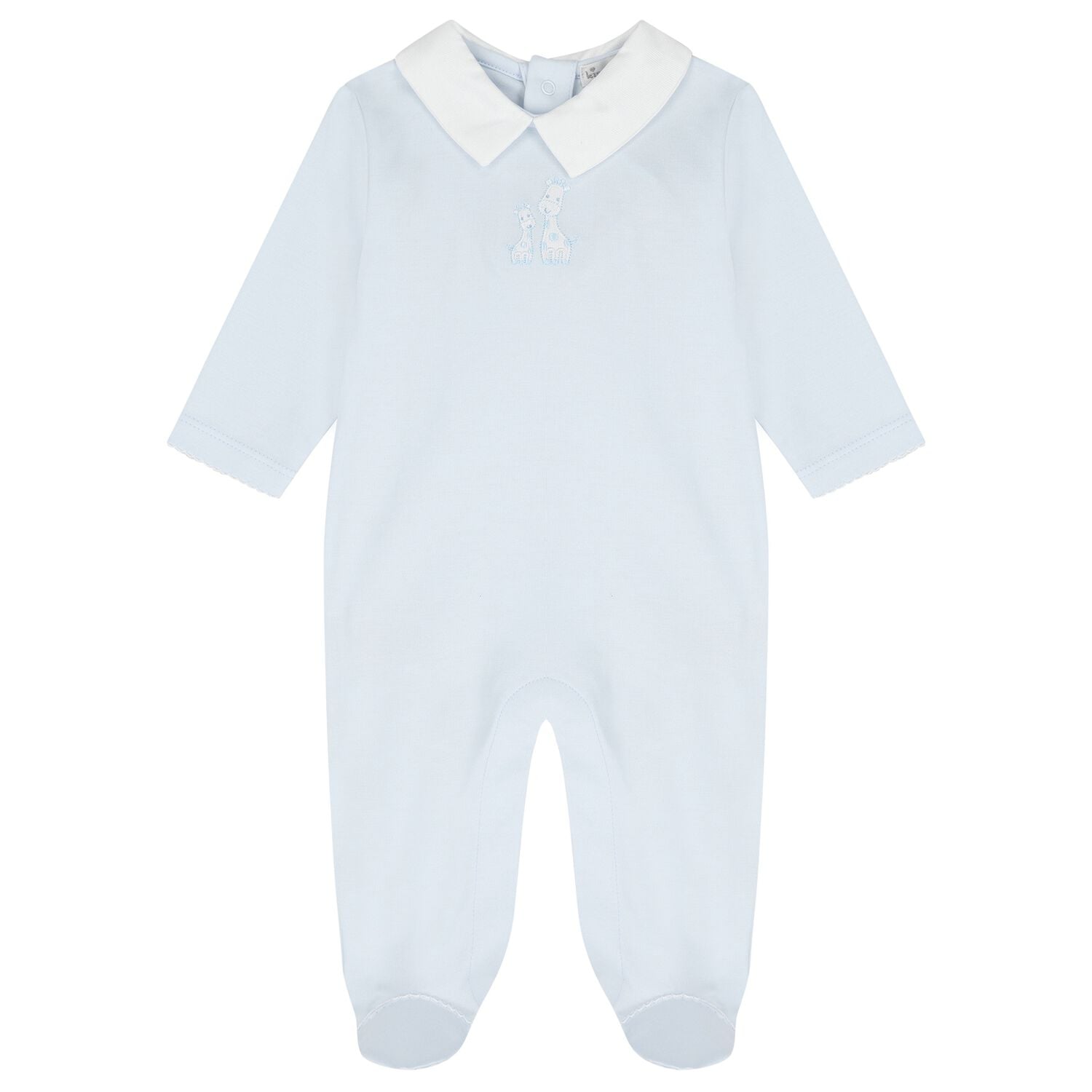 Baby Boys Blue Giraffe Laugh Babygrow, 1, hi-res