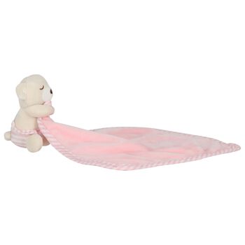 Baby Girls Pink & Beige Teddy Bear Comforter