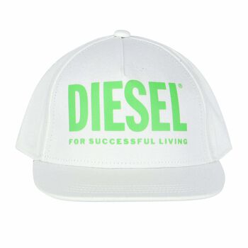 Boys White & Green Logo Cap