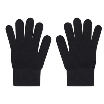 Girls Black Embellished Knitted Gloves