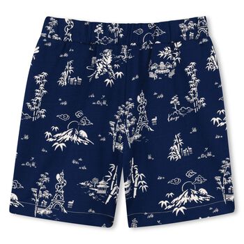 Boys Navy Blue Logo Shorts
