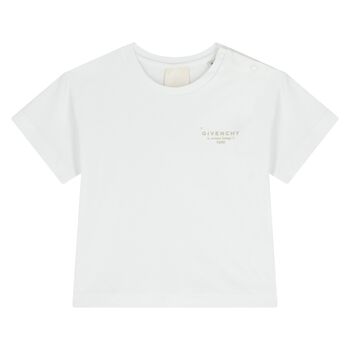 Younger Girls White Logo T-Shirt