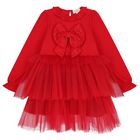 Girls Red Tulle Dress Set, 1, hi-res