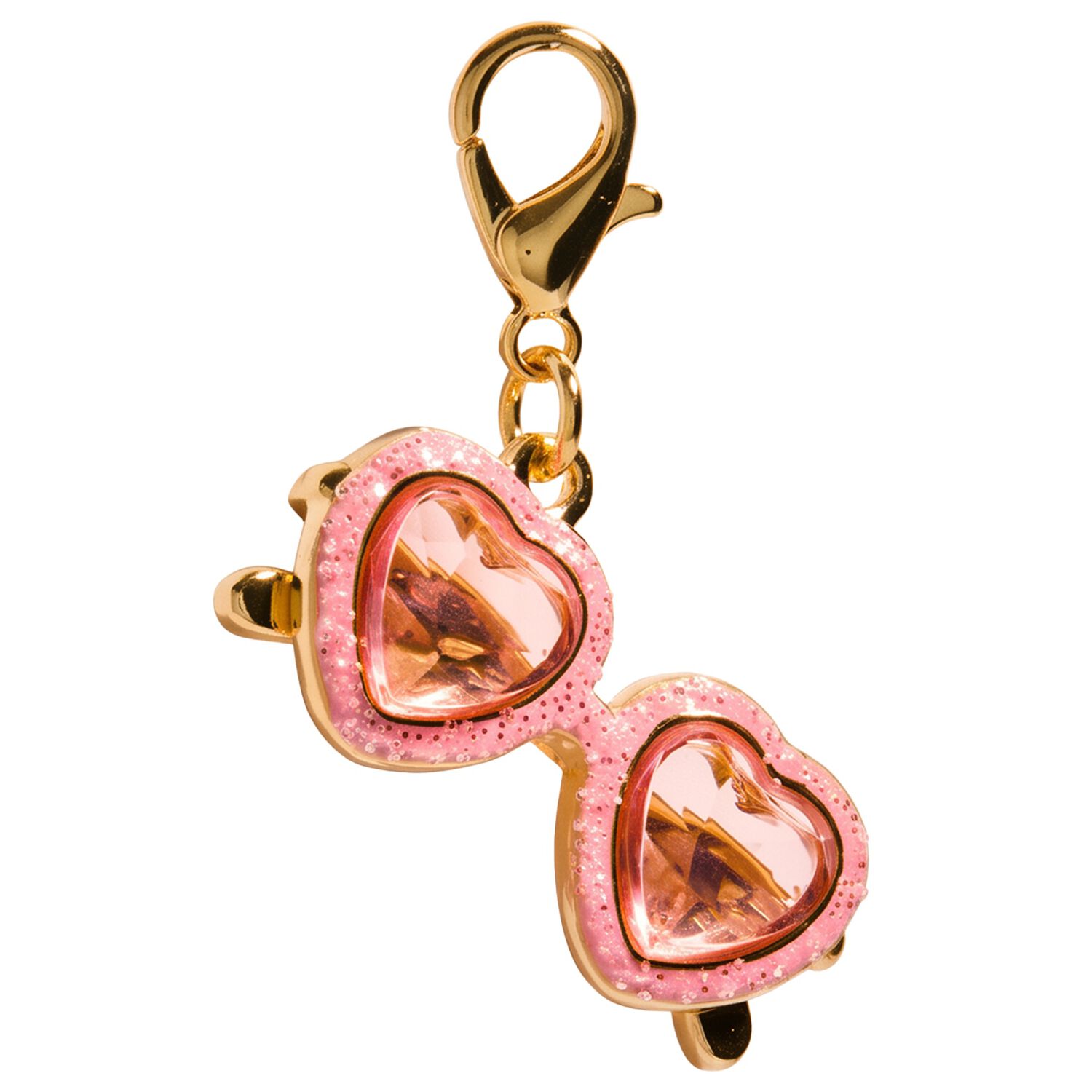 Girls Gold & Pink Gummy Heart Sunglass Charm, 1, hi-res