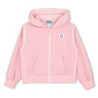 Girls Pink Bokeh Flower Logo Hooded Zip Up Top, 1, hi-res