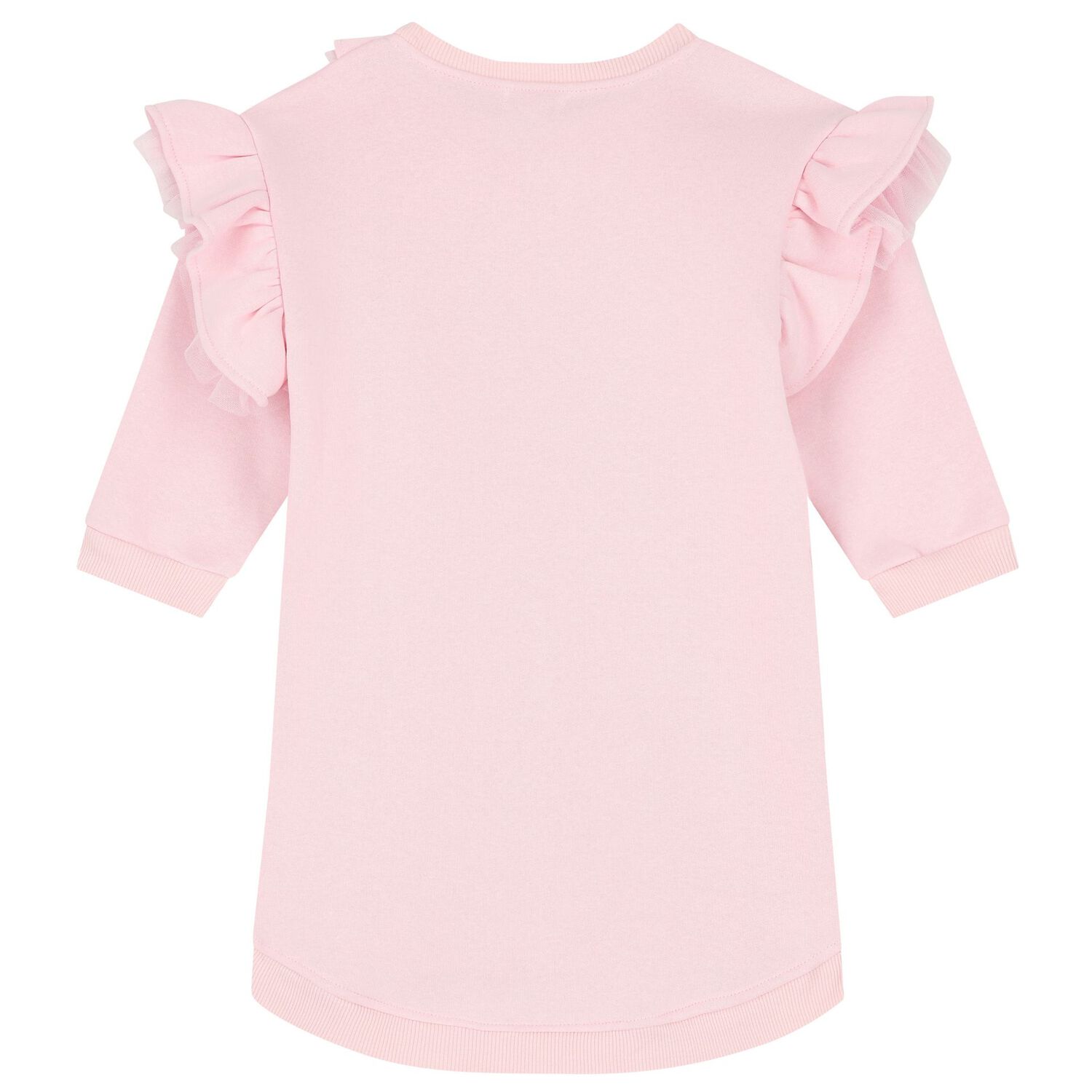 Girls Pink Logo Bag Ruffled Dress, 2, hi-res image number null