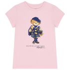 Girls Pink Polo Bear T-Shirt, 1, hi-res