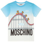 تيشيرت بشعار تيدى باللون الازرق والابيض, 1, hi-res