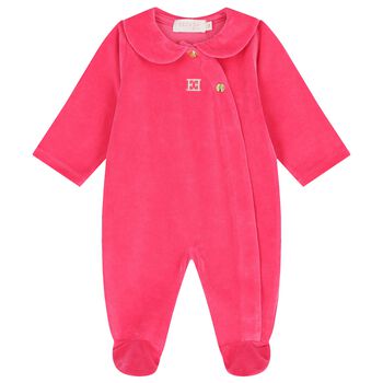 Baby Girls Pink Logo Babygrow