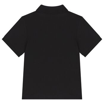 Boys Black Logo Polo Shirt